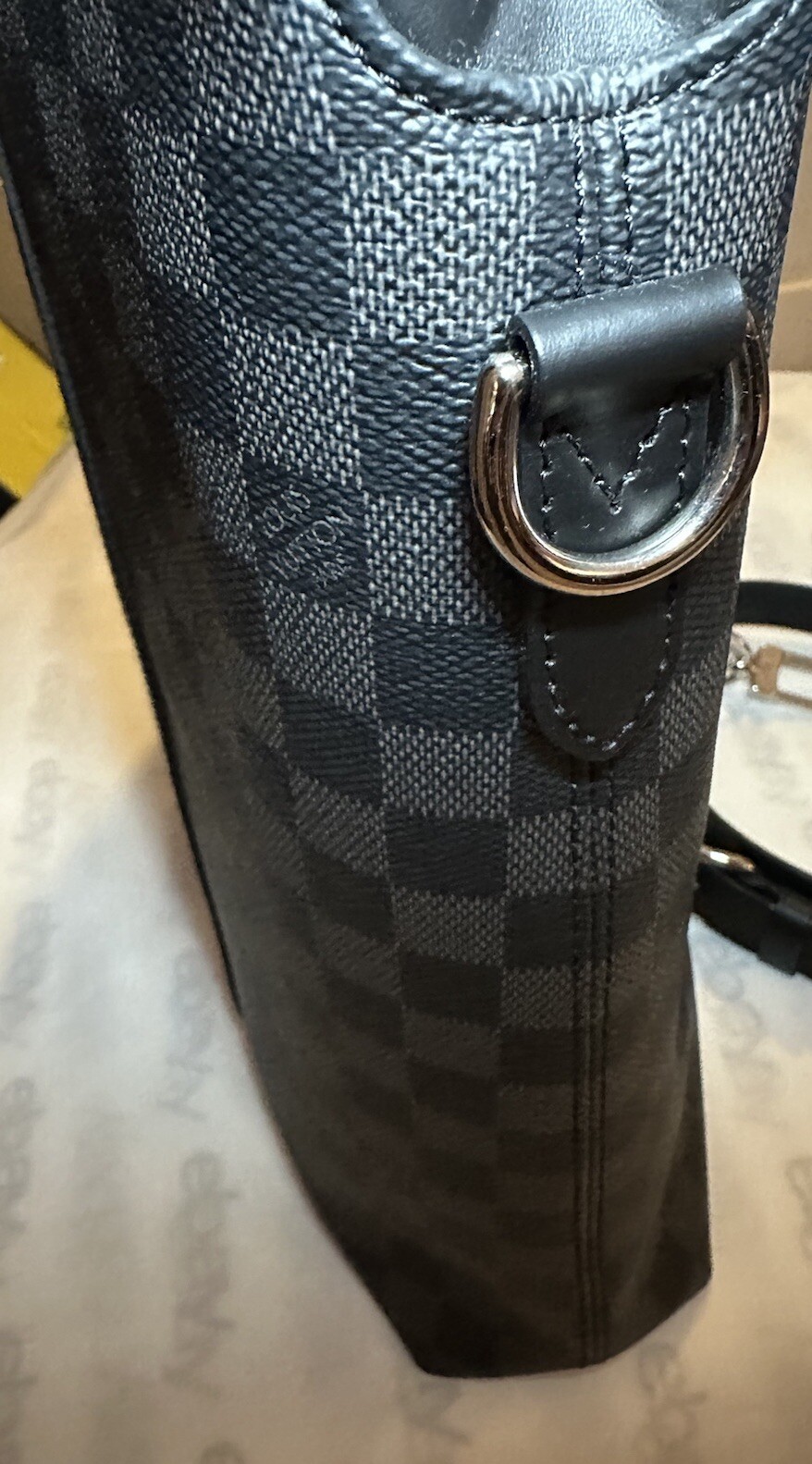 Louis Vuitton Anton Tote Bag Damier Graphite N40000 Black Business Unisex New