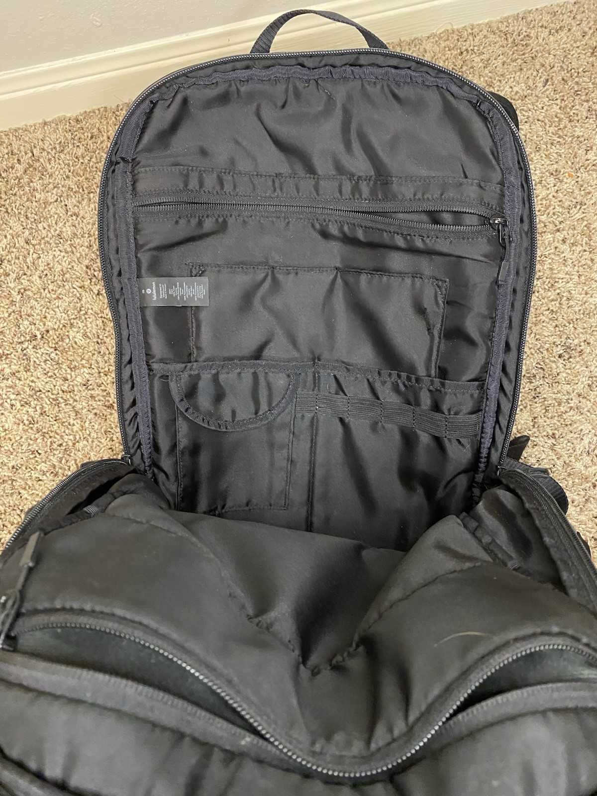 Lululemon Para Backpack Water-Repellent Bag Black 23L School Gym Commuting