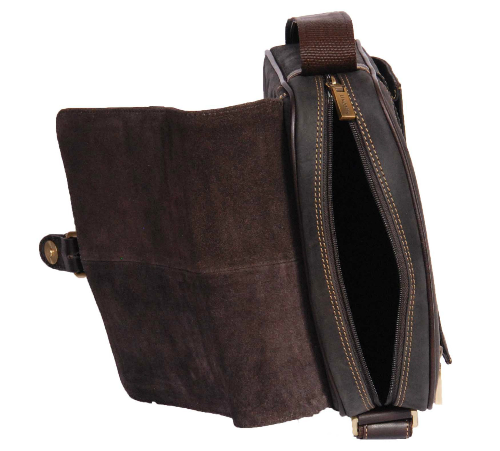 Vintage Real Leather Shoulder Cross Body Organiser Work iPad Tablet Bag Brown