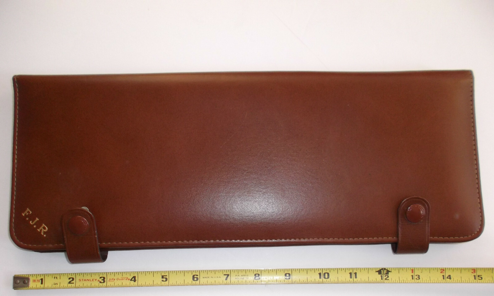 Vintage TIE VALET Texide Travel Case by Penn L Monogrammed FJR 15×6 Inches
