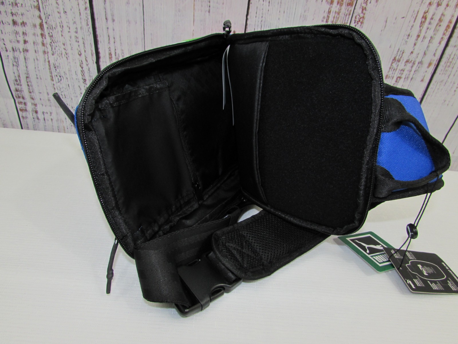 PUMA Forecast Multitude Sling Backpack Blue Multi Shoulder Bag NWT.