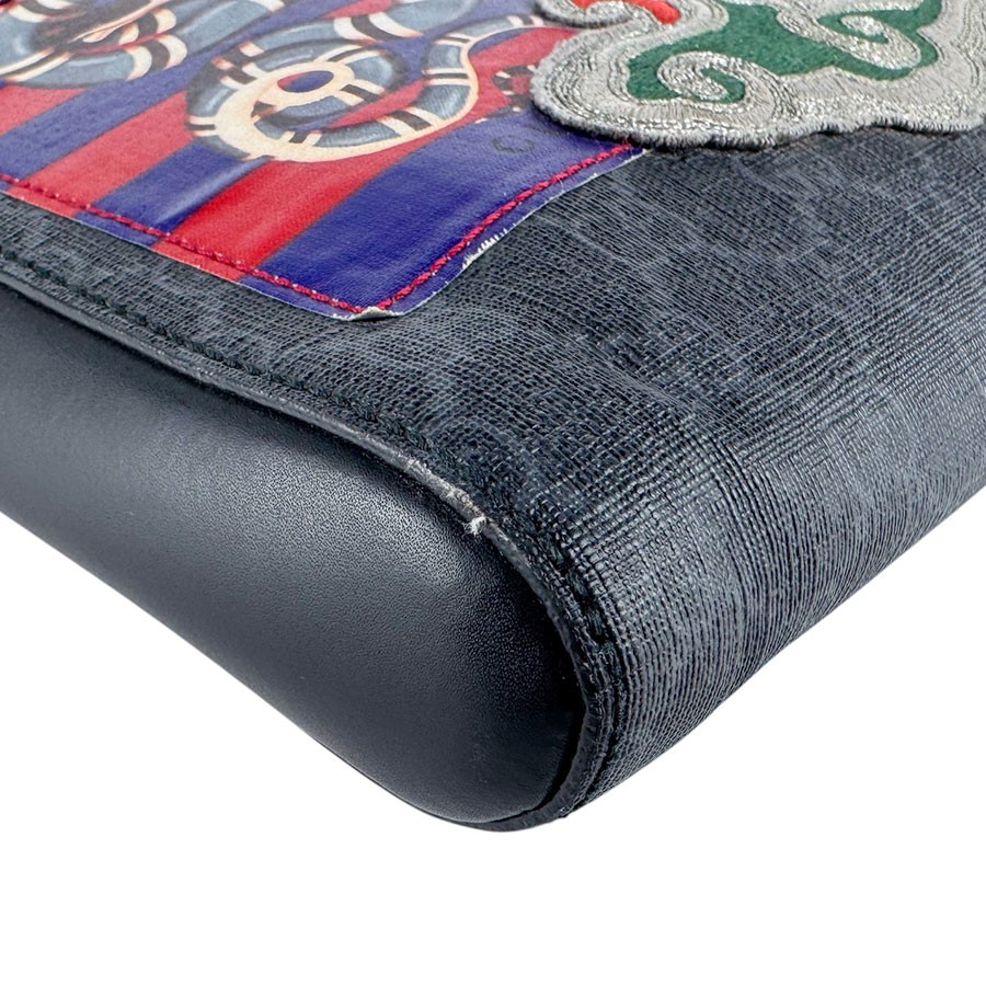 Auth GUCCI GG Supreme Crossbody Shoulder Bag Black/Multicolor PVC – z8640