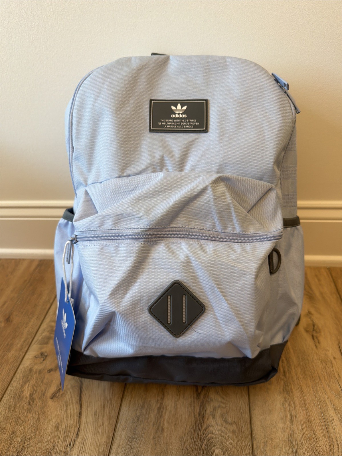 Adidas Originals National 3.0 Backpack Blue Dawn Onix Grey Large GC1192 NWOT