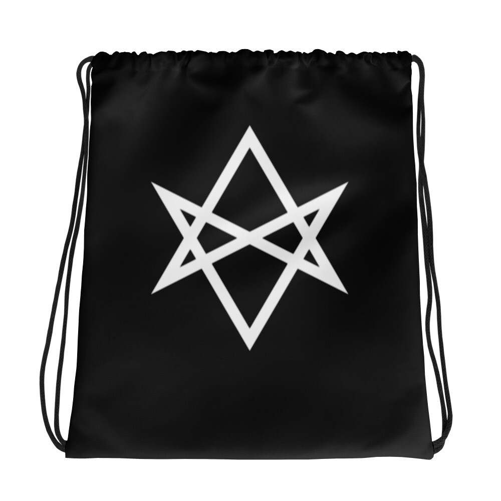 Unicursal Hexagram Six Pointed Star Occult Symbol Drawstring Cinch Bag