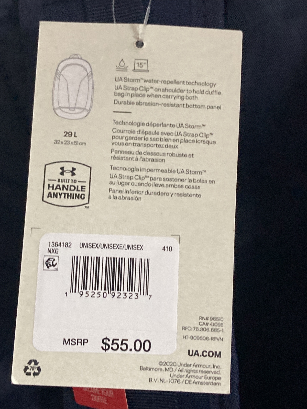 Under Armour Storm UA Hustle 5.0 Team Backpack Laptop School Bag – Navy Blue