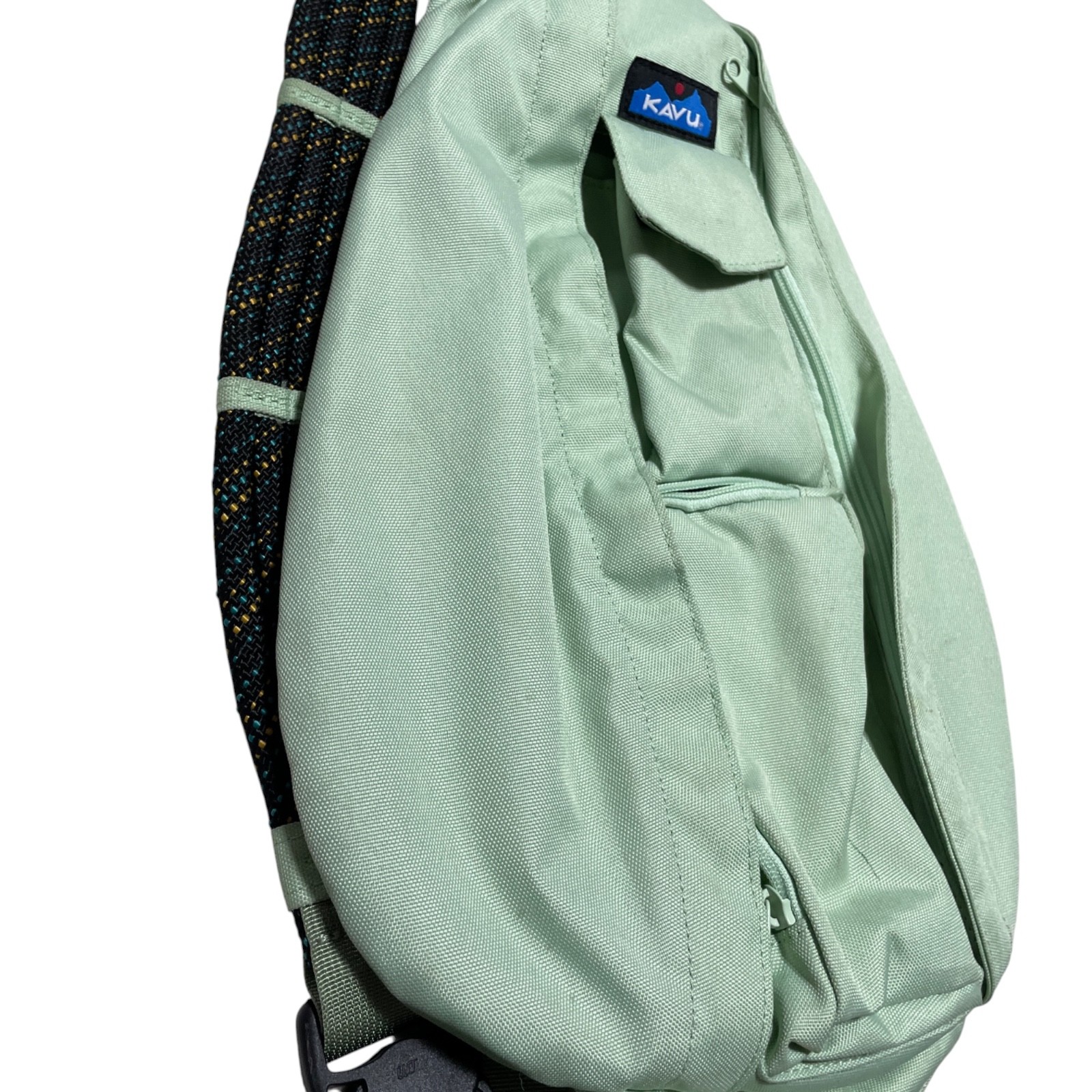 Kavu Green Rope Bag Sling Back Back Pack Adjustable Polyester