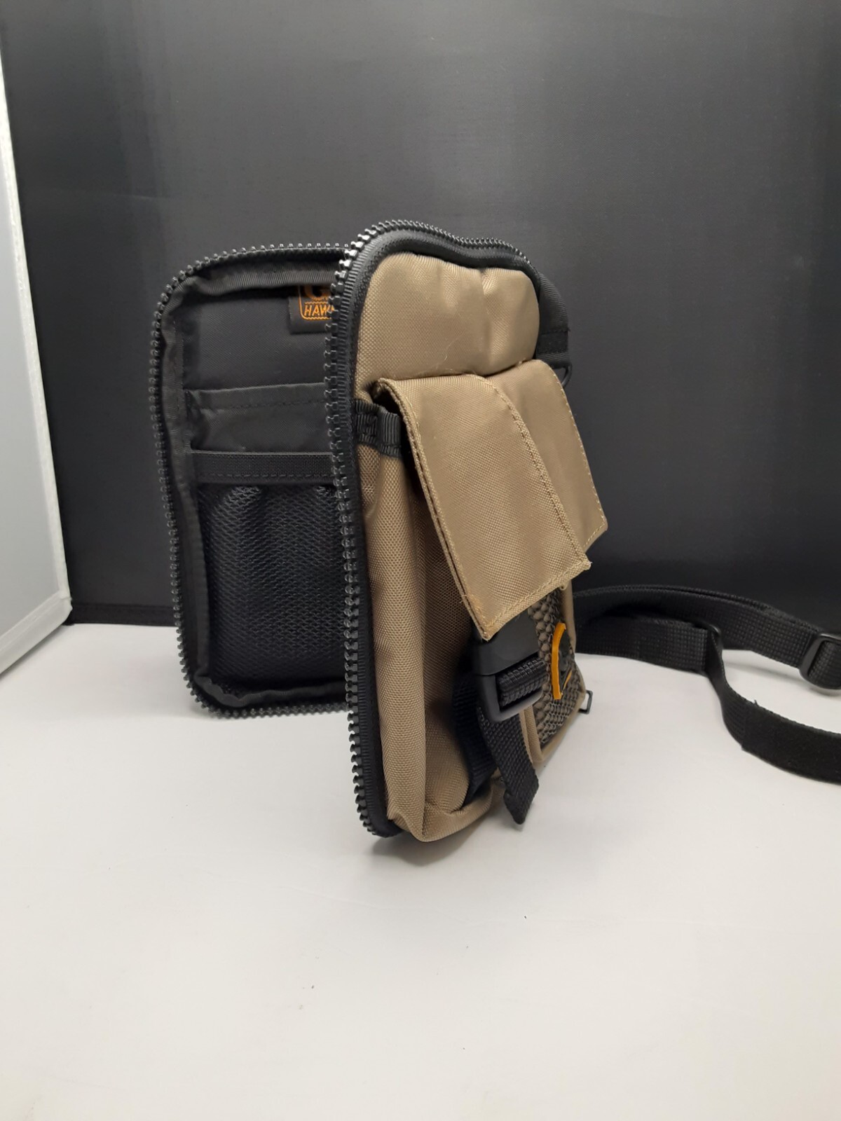 GT Hawkins Beige & Black Durable Outdoor Crossbody Bag 8×6 inches