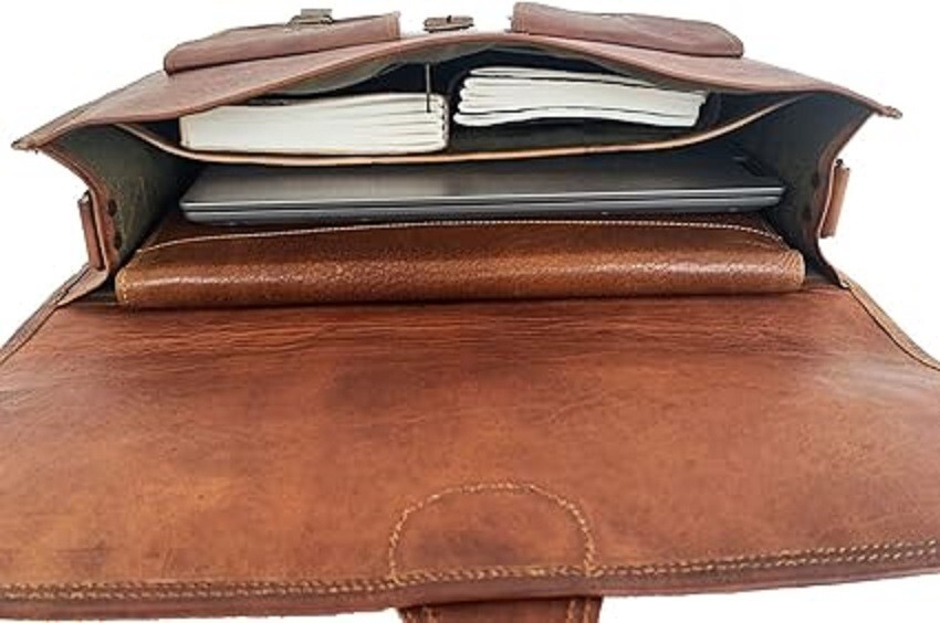 Handmade Men’s Genuine Leather Vintage Laptop Messenger Briefcase Bag Satchel