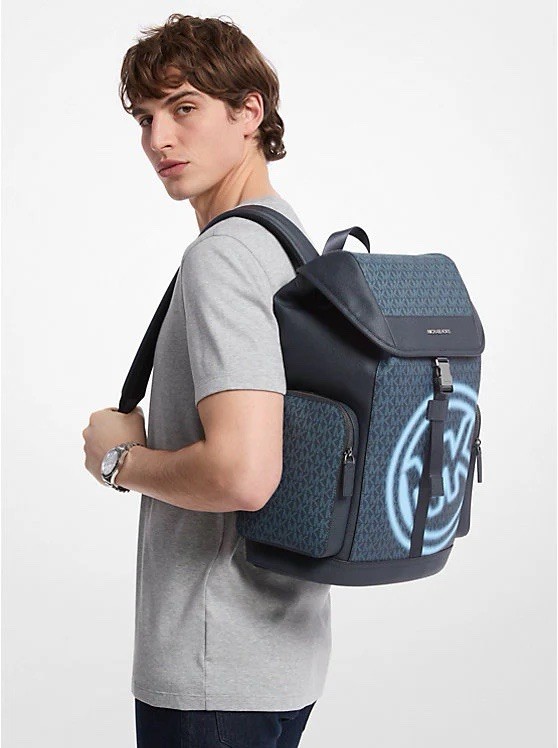 Michael Kors Cooper Men Embellished Signature Logo City Backpack