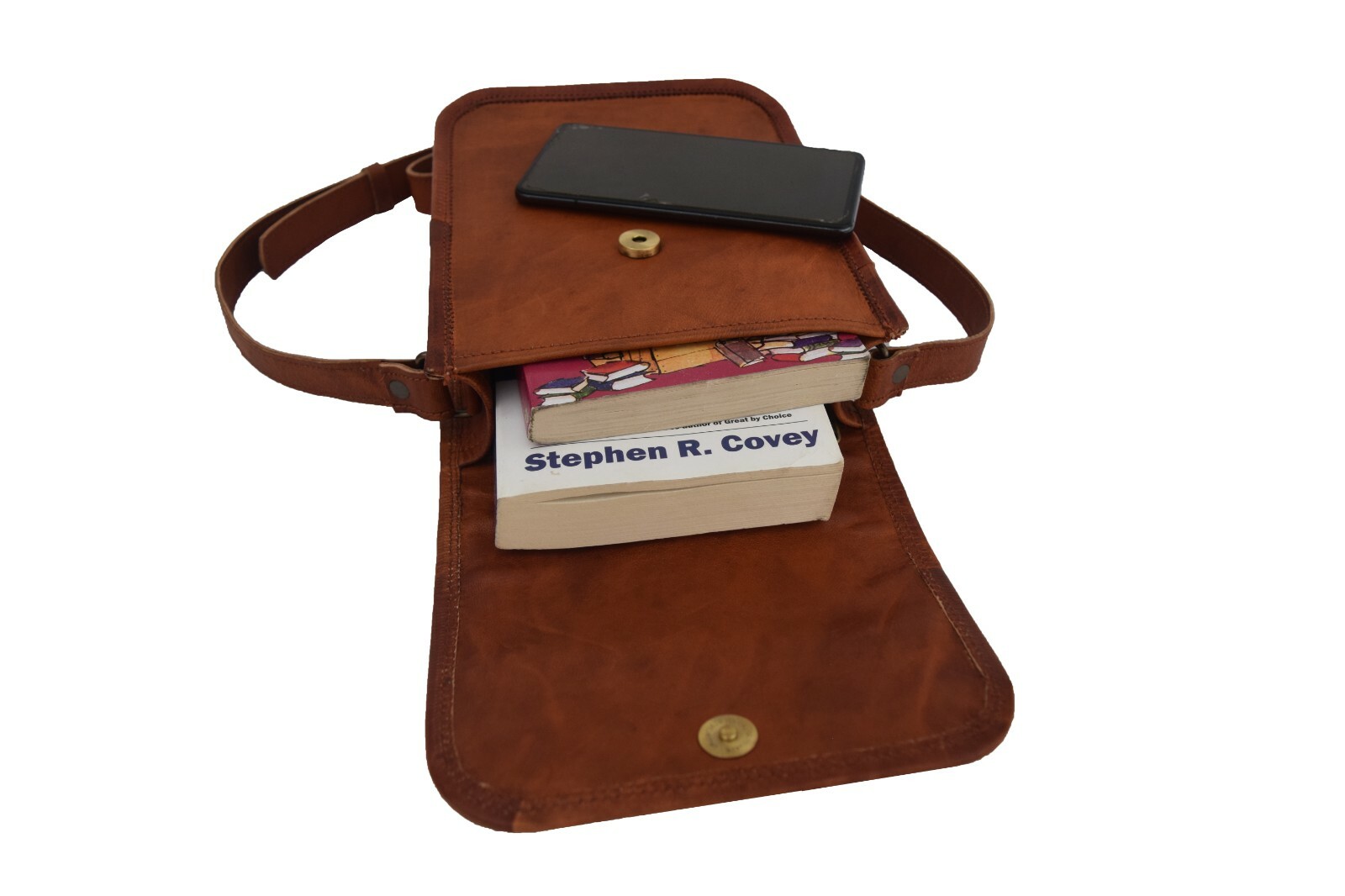 Vintage Leather Messenger Crossover Bag Mobile Purse Wallet Handbag Sling 9 In