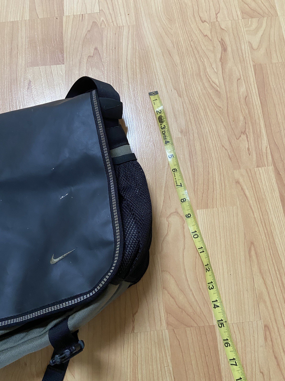 Vtg 90s Nike Messenger Bag Shoulder Backpack Multi Pocket Leather Laptop Carrier
