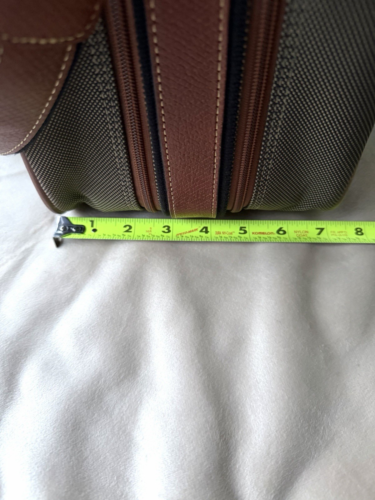 Longchamp Boxford Travel Briefcase Men’s Brown Leather Olive Green Canvas