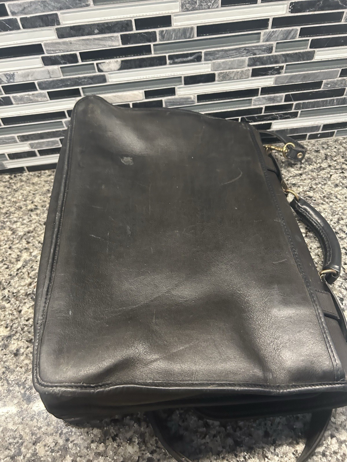 JACK GEORGES Made In USA UNIVERSITY EXECUTIVE LEATHER BRIEFCASE Dark Brown
