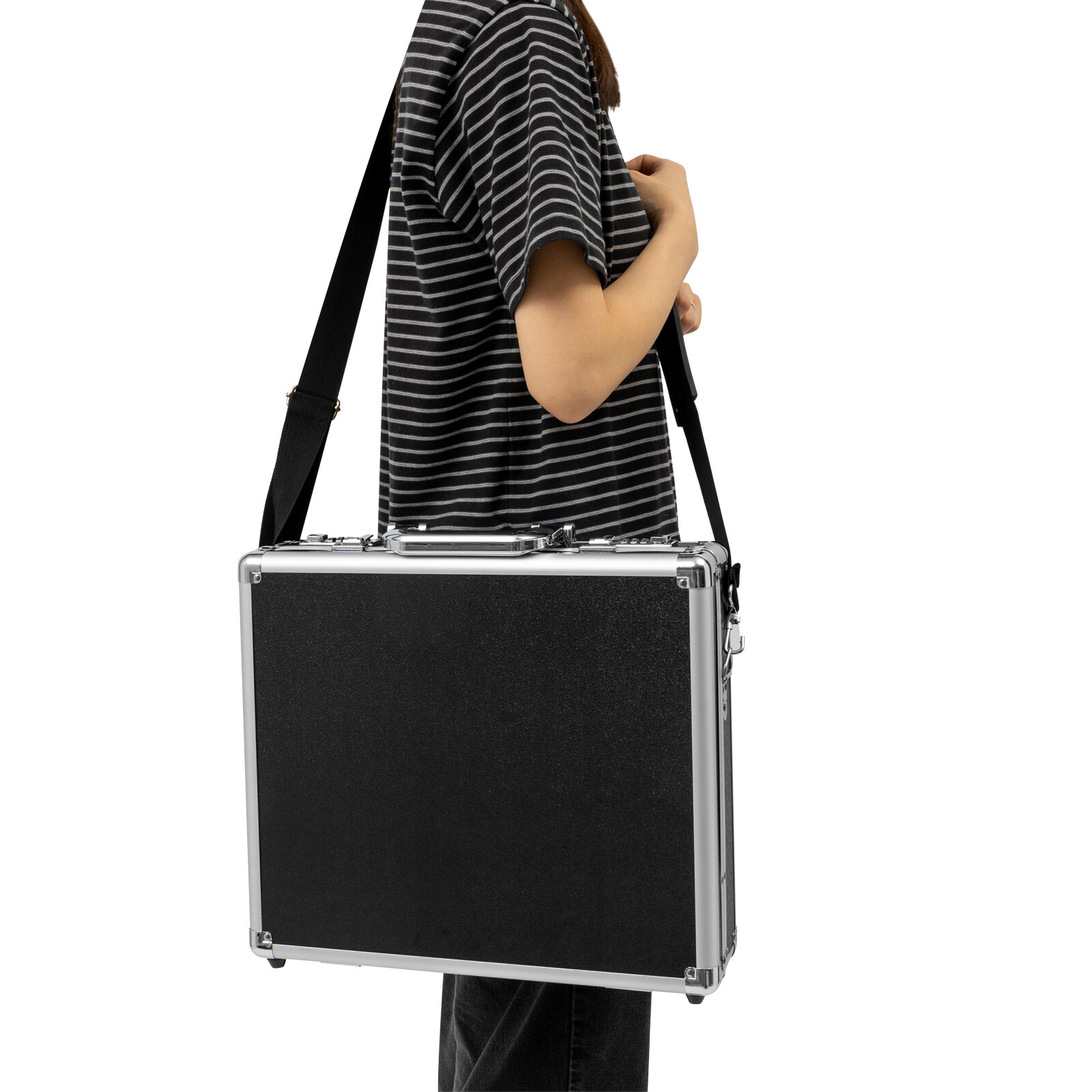 Aluminum Hard Case Big Capacity with Combination Lock Briefcase with Pocket