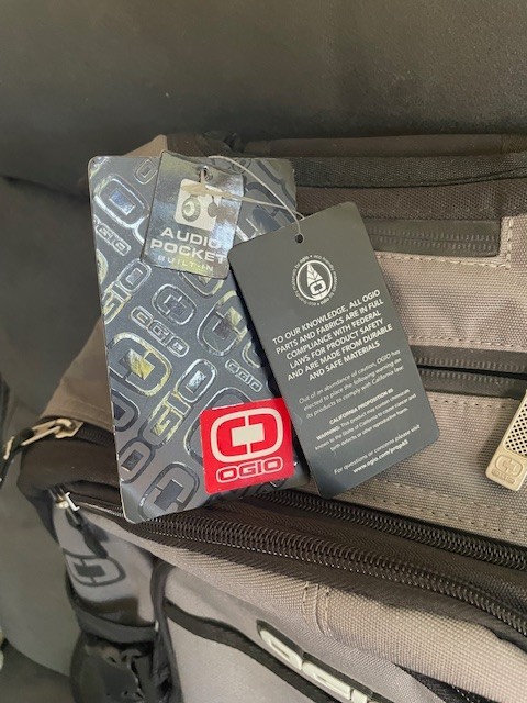 Ogio Fugitive 711113 Backpack New Laptop Audio Pocket TechSpecs Black Gray NWT