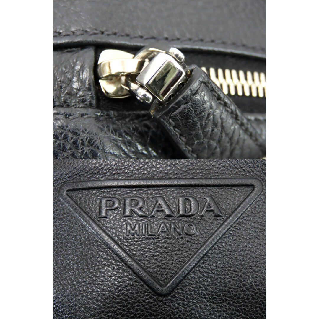 Prada VITELLO DAINO Triangle Logo Leather Sling Bag Body Bumbag Used LIBR-0