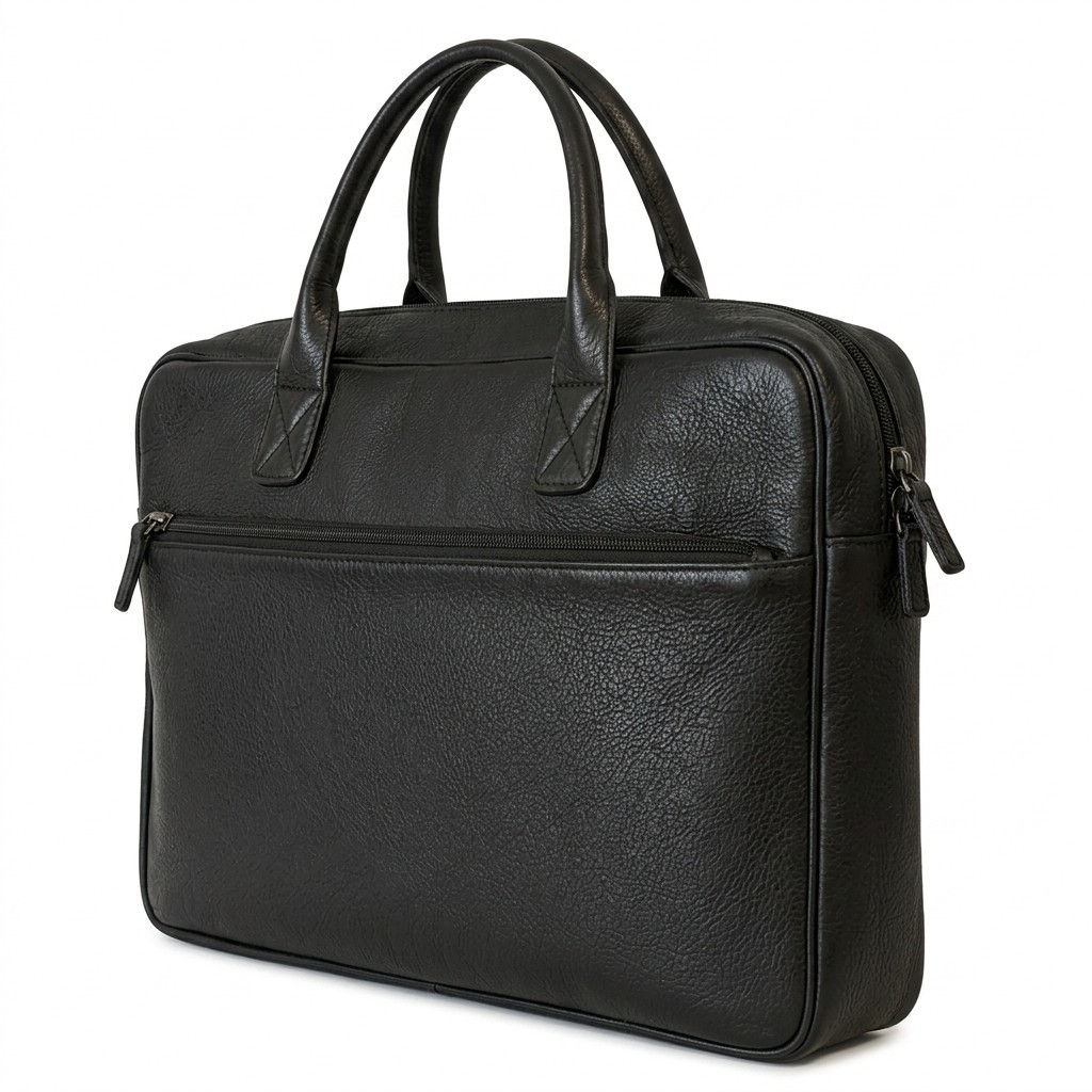 Black Leather Laptop Briefcase Men Business Work Tote Office Carry Bag