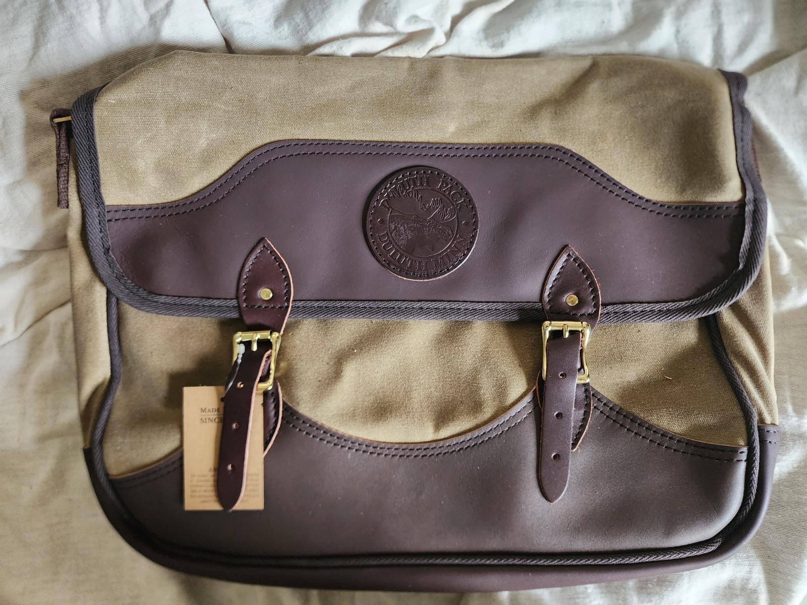 Duluth Pack Deluxe Book Bag Messenger Laptop Canvas Leather Handmade Minnesota