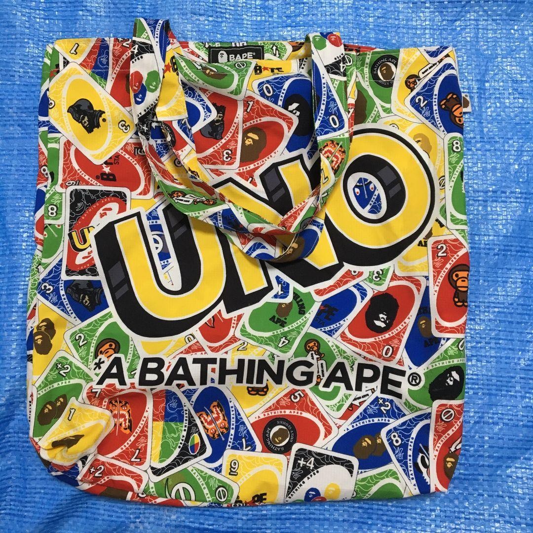 A Bathing Ape UNO Nylon Tote Bag Blue Near Mint Width: approx. 37cm, USED item