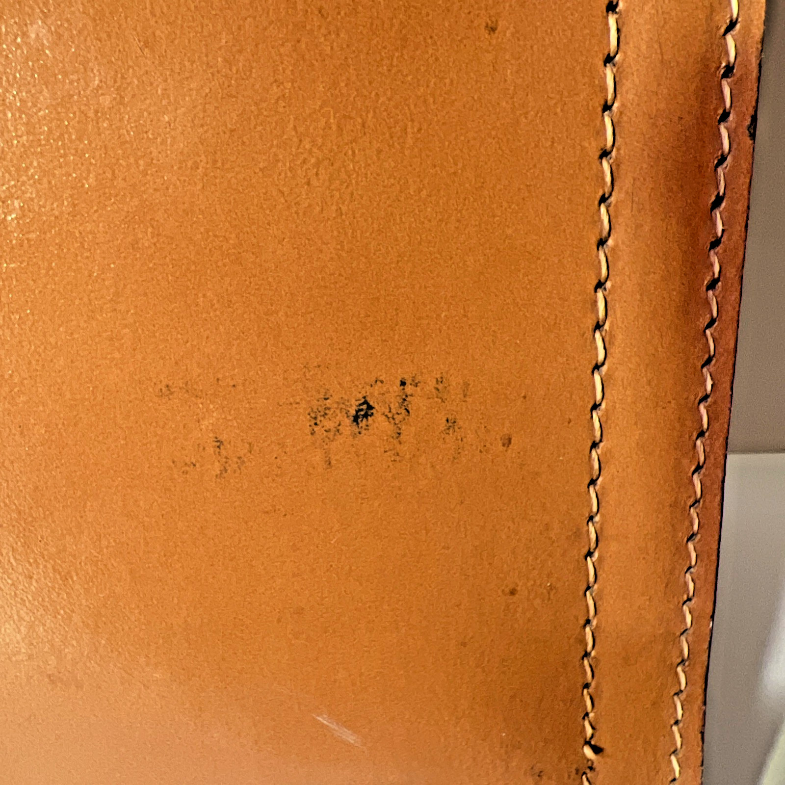Vtg Genuine Leather Briefcase Cognac Deep Buffed Cowhide Legal Document Case