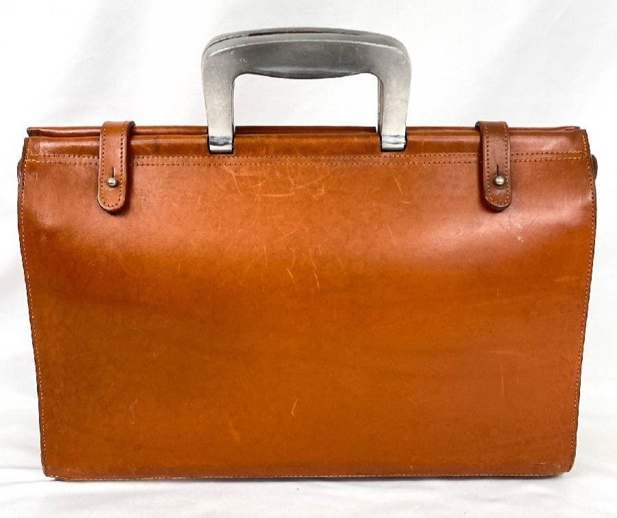Bill Amberg Rocket Bag Bridle Leather Briefcase Light Brown Self Standing