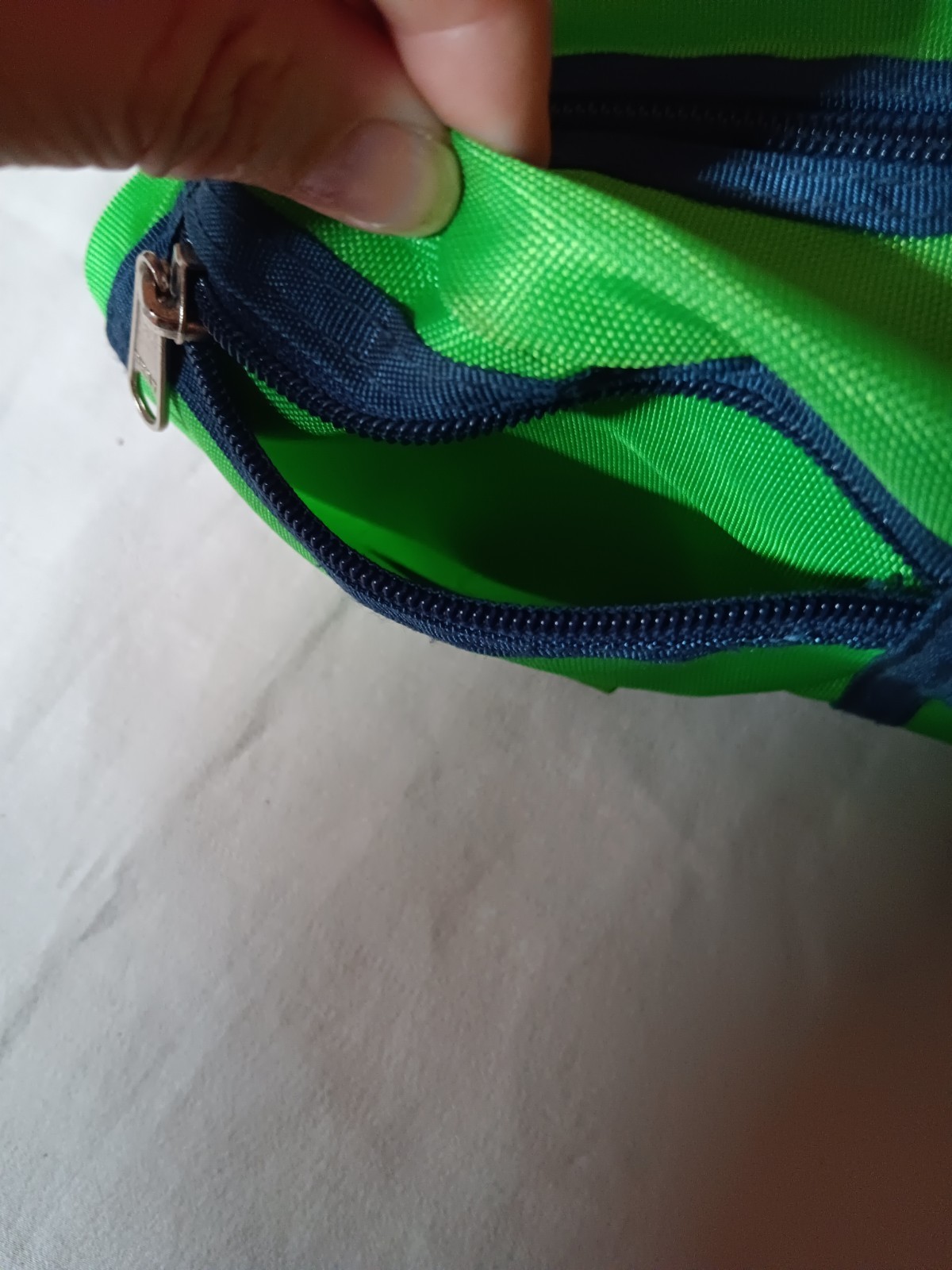 Vintage Classic Bugle Boy Fanny Pack Green Nylon Blue Trim Diamond Logo