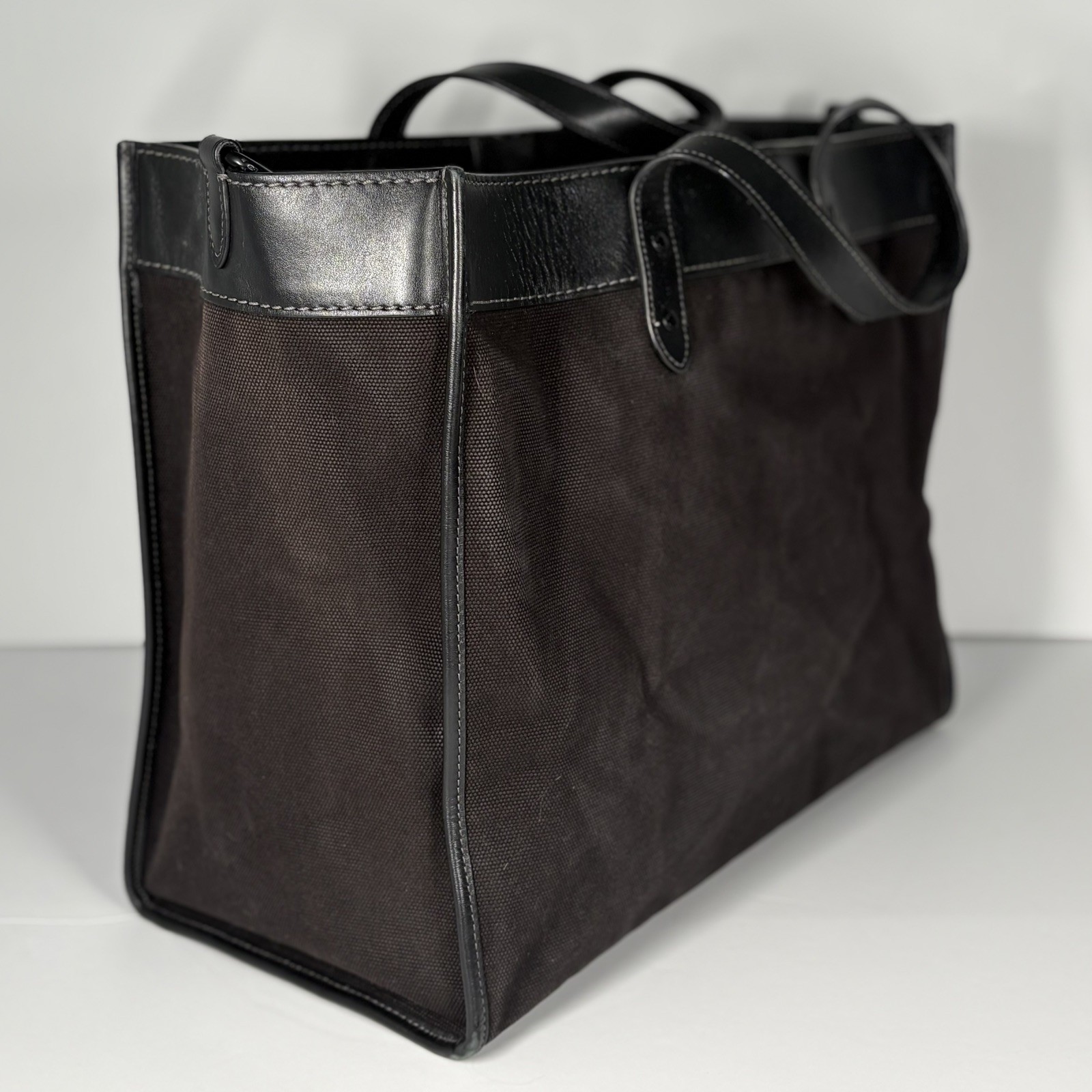 COACH ‘Restored’ Field Tote 40 Organic Cotton Canvas Leather Bag Style CJ530