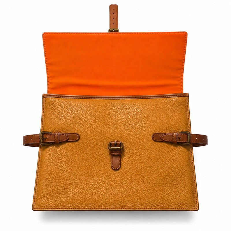 Mulholland Leather Shoulder Messenger Bag Tan Brown Genuine Leather Satchel 13×1