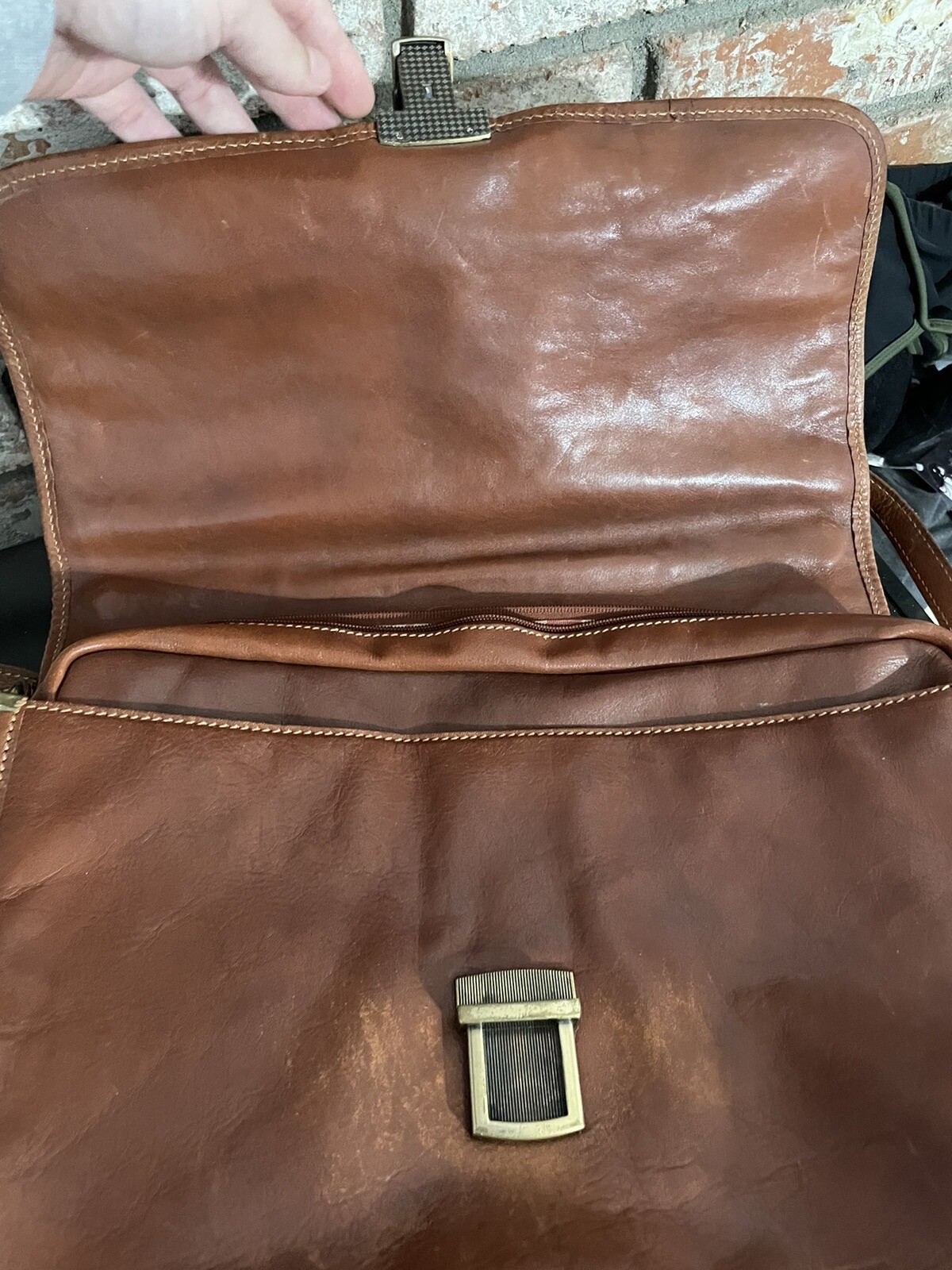 Vintage Floto Italian Leather Briefcase Messenger Laptop Bag – Read For Flaw