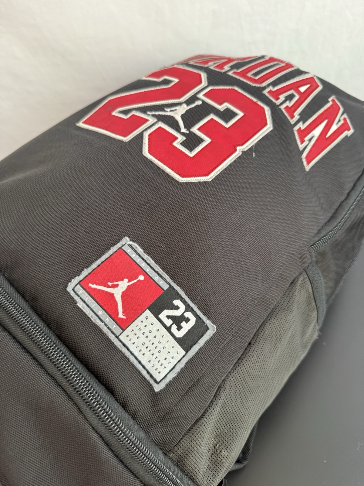Nike Air Jordan Jersey Backpack #23 Black Adjustable Straps Laptop ￼
