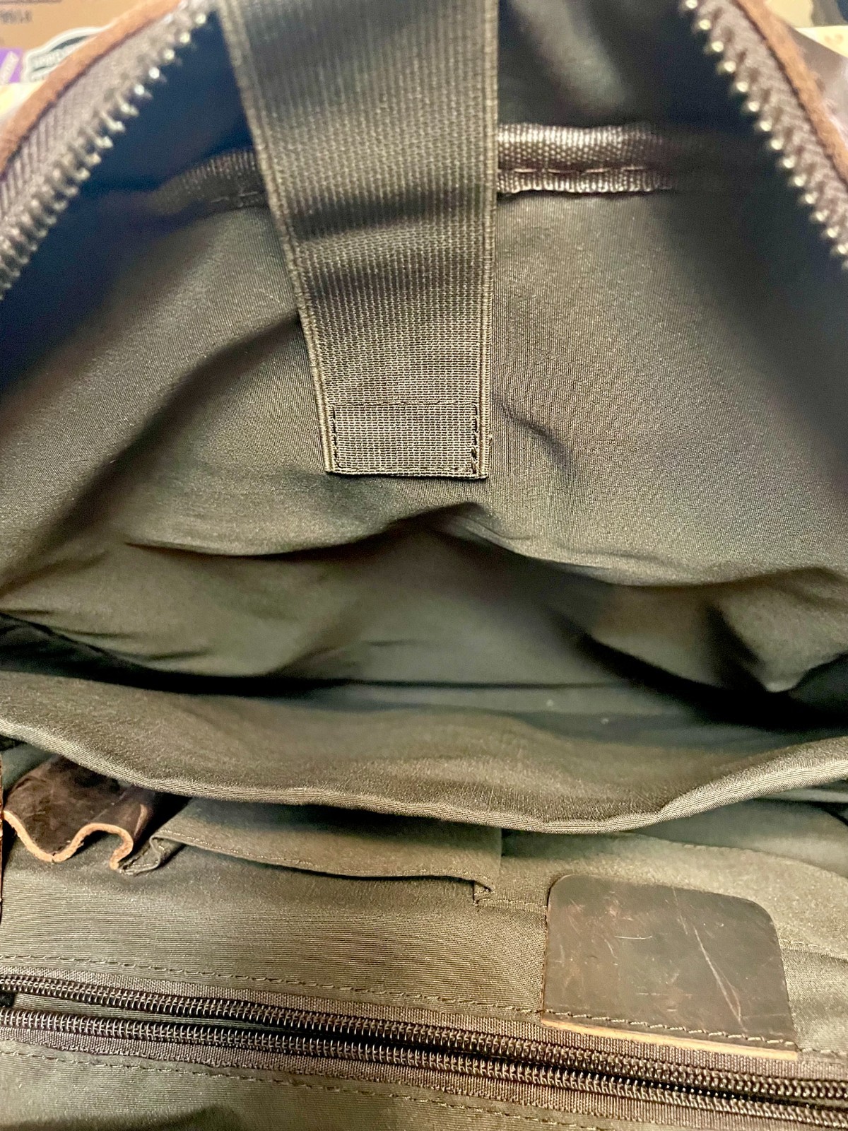Multi Pocket Leather Laptop Utility Backpack Brown no brand