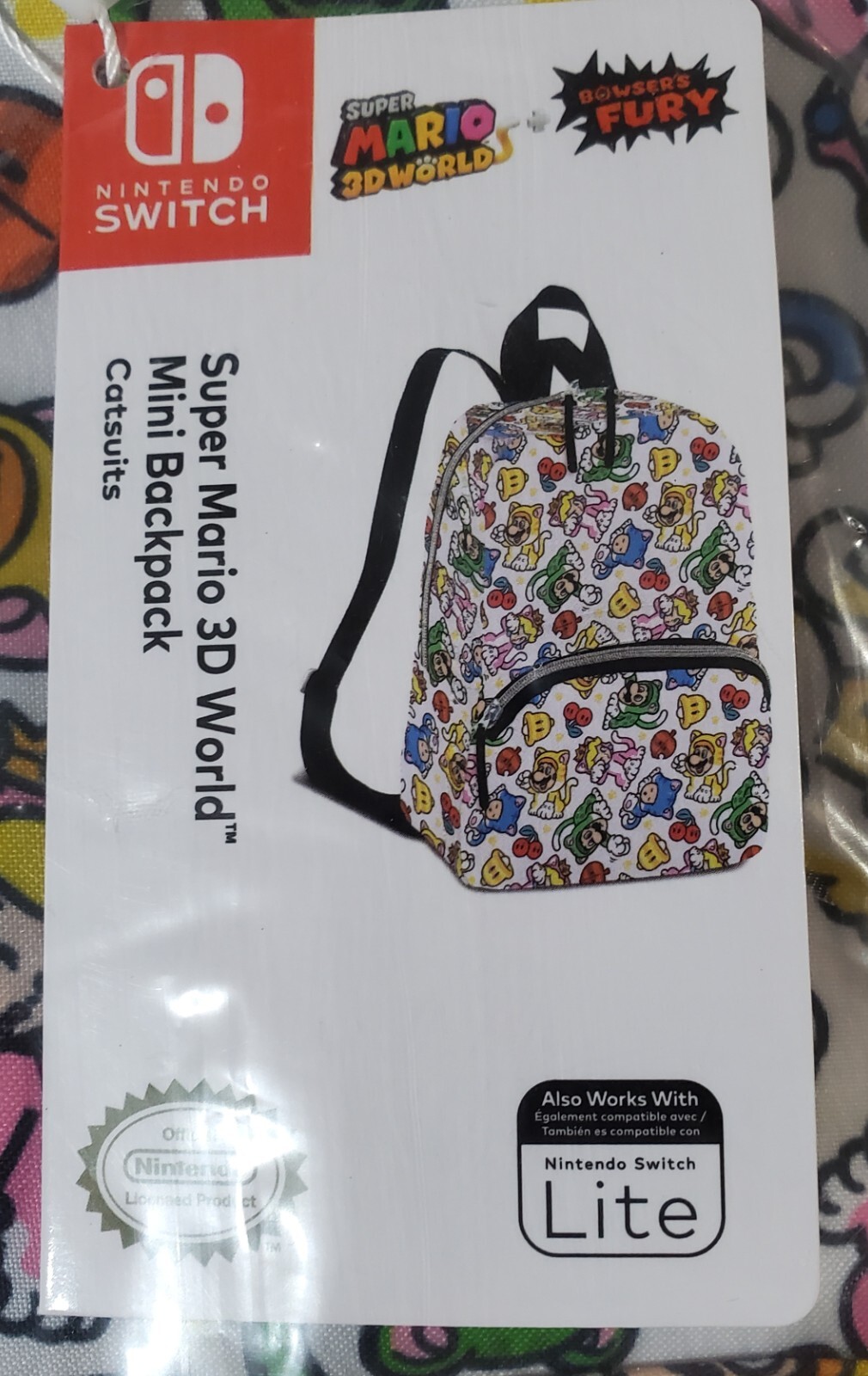 New & Sealed Super Mario 3D World Cat Suit Mini Nintendo Switch Backpack Travel