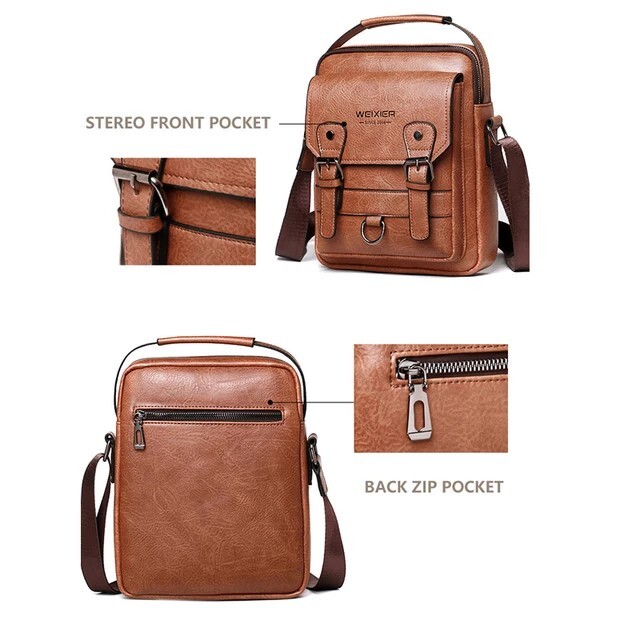 Cross body soulder bag PU leather men business massenger water proof,