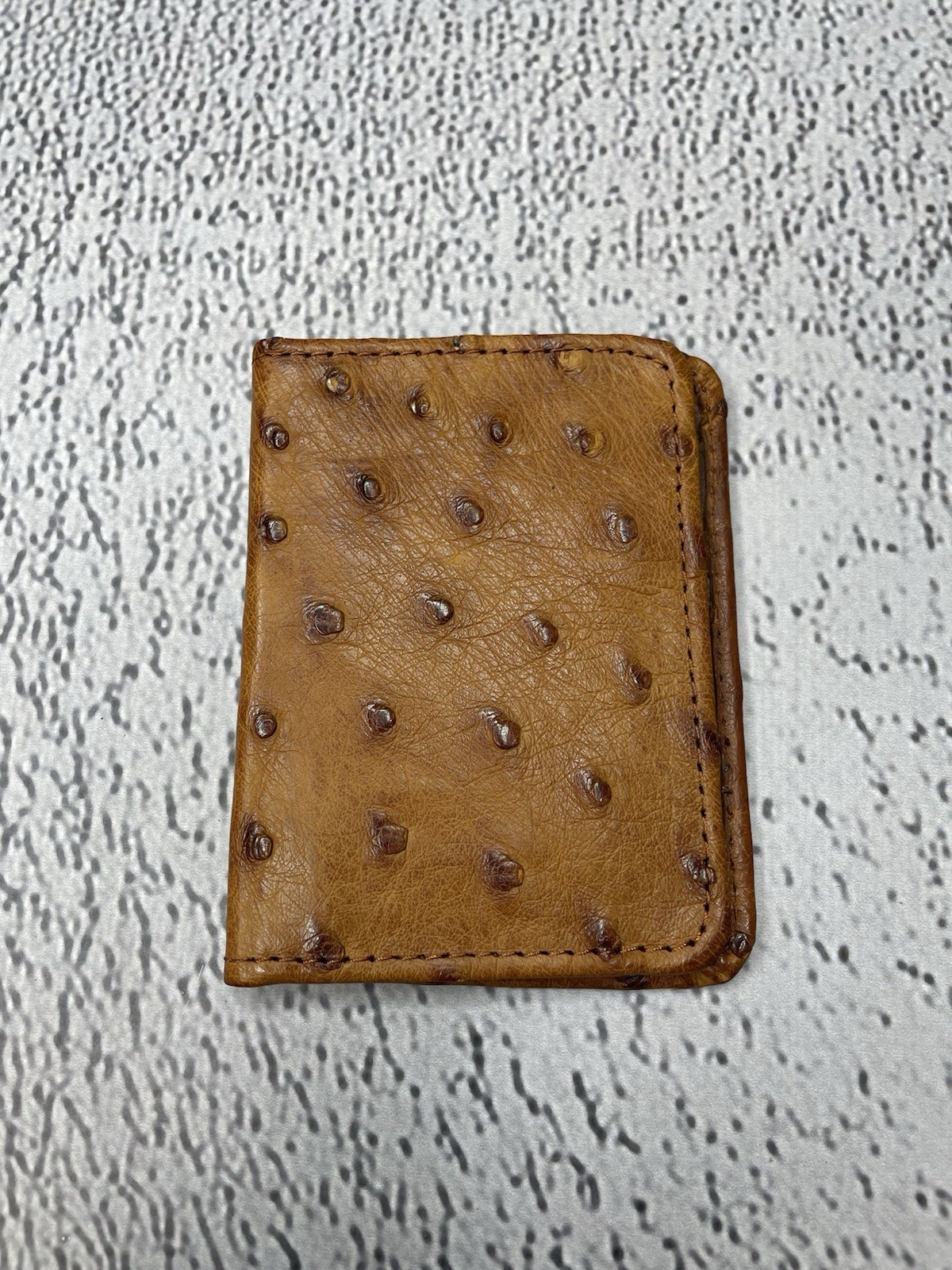 New Tecovas Genuine Pecan Bifold Card Case Wallet Leather With Initial