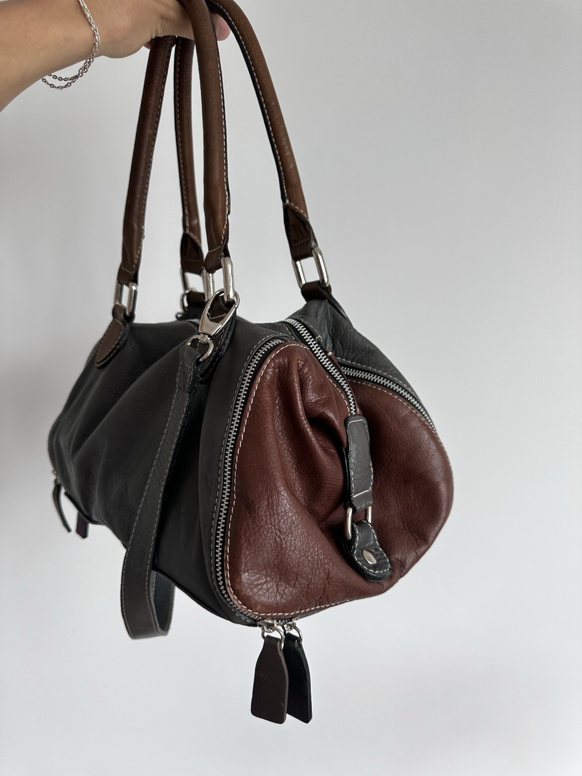 Vintage Luxury Designer Leather Bag Men’s Old Money Made In Italy Archive 90s