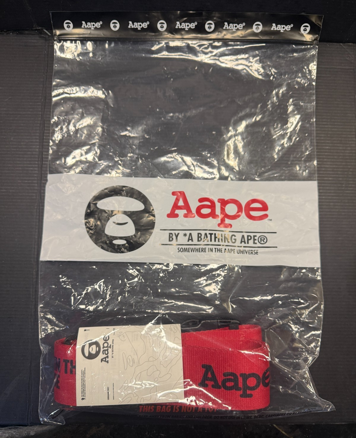AAPE By A Bathing Ape BAPE Luggage Strap RED New in Bag w/tags