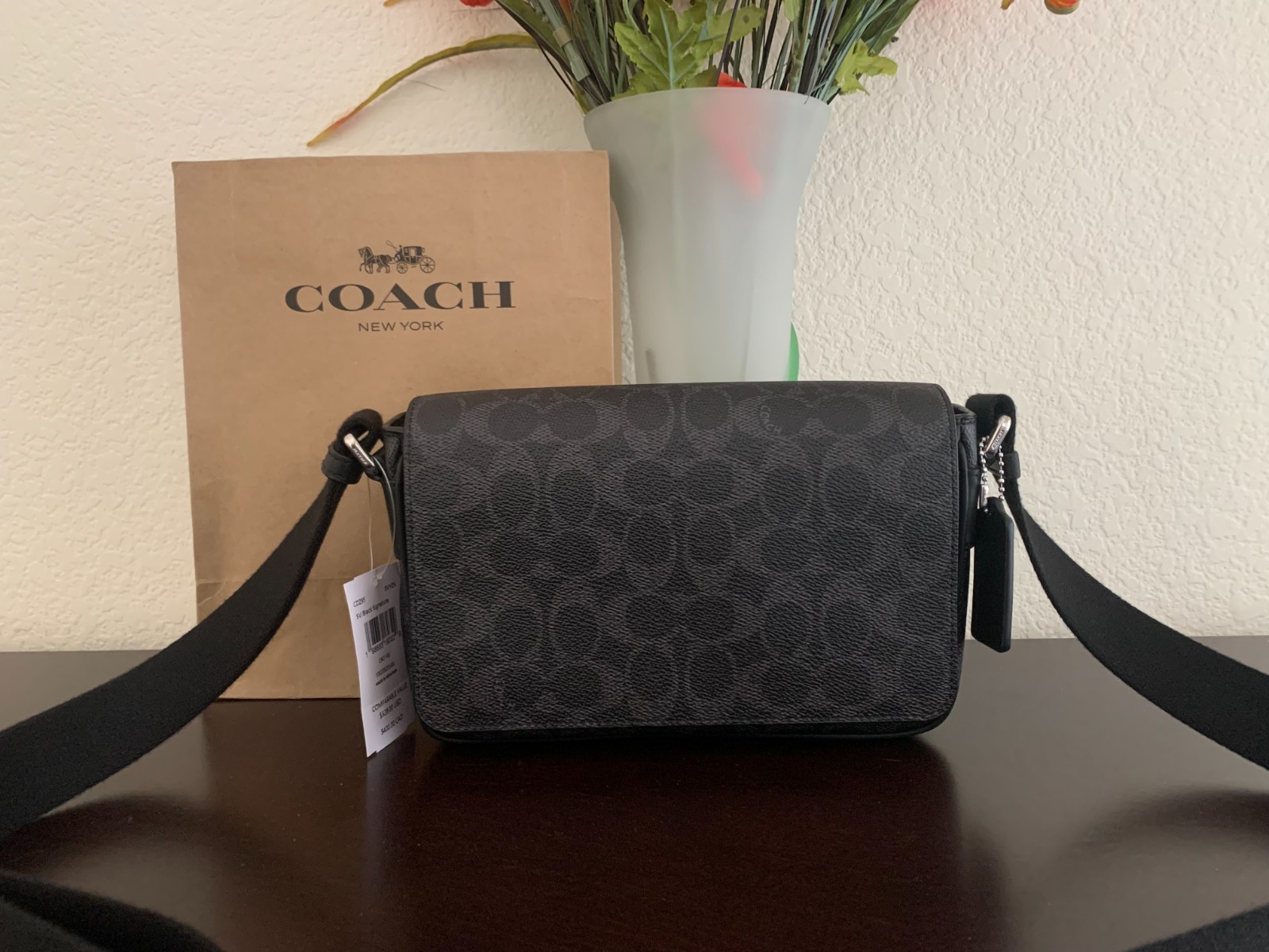 NWT Coach CDZ95 Jack Small Flap Crossbody Bag Signature Canvas and Leather