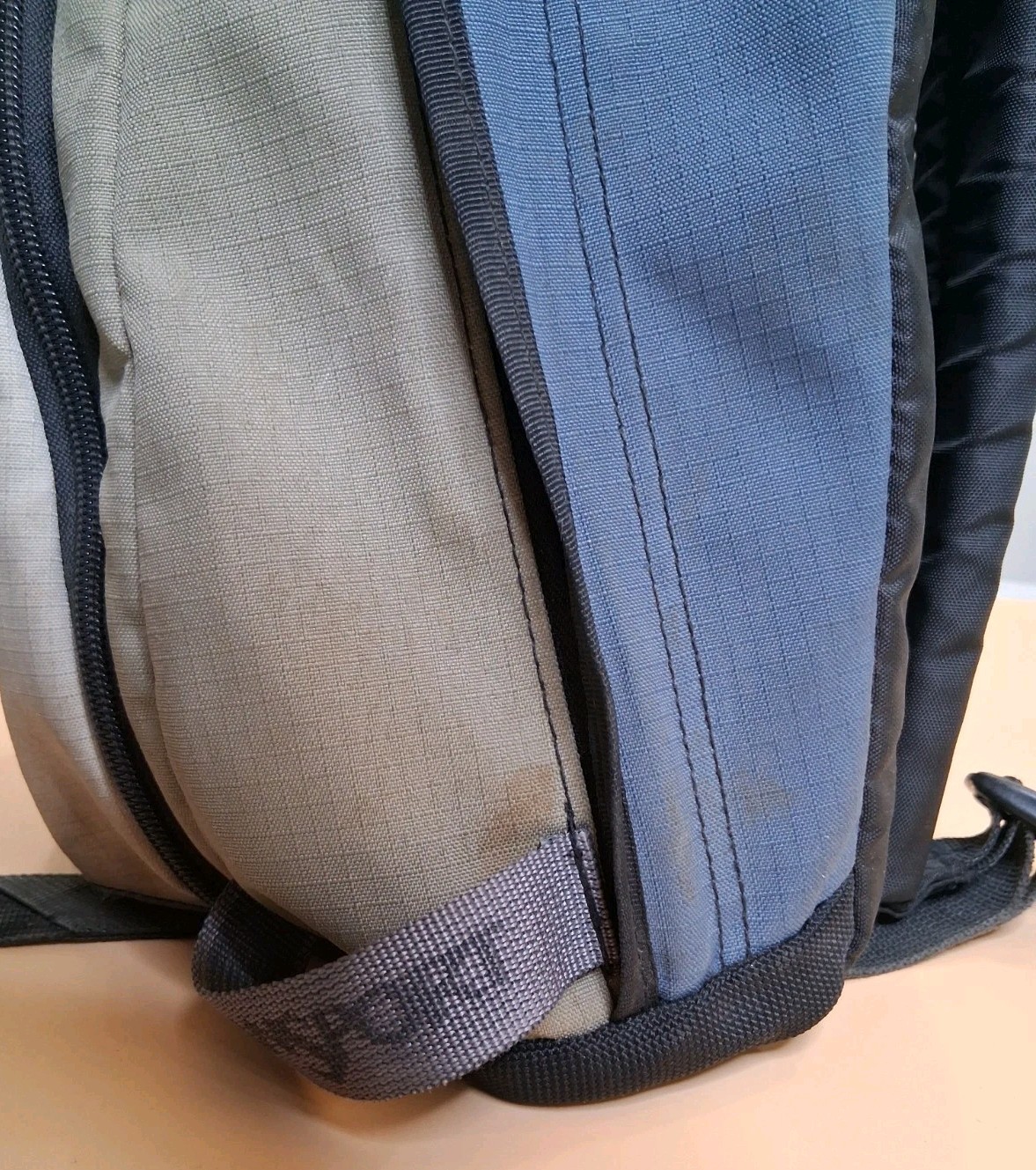 🤩 Vintage JANSPORT Blue Brown Bl. Multi Compartment Backpack Unisex School Bag