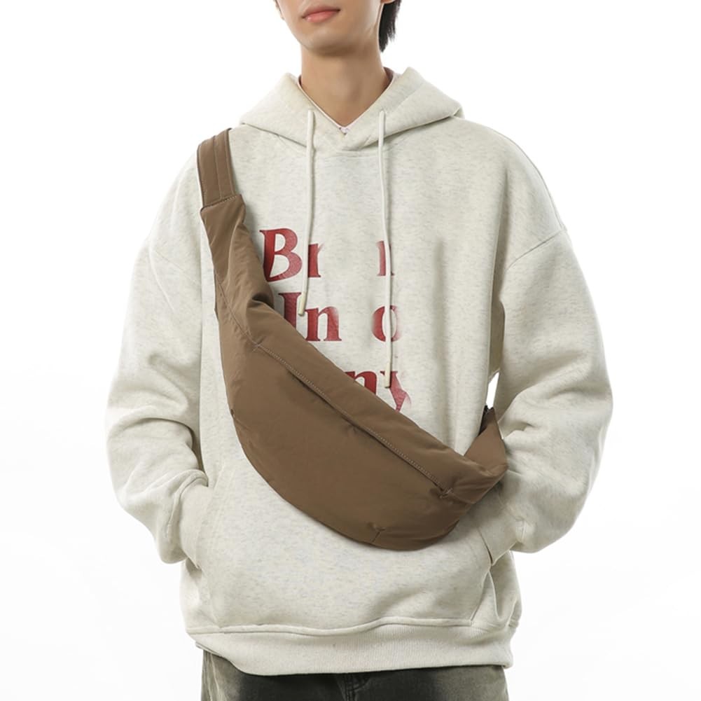 Unisex Crescent Crossbody Bag Hobo Sling Shoulder Bag Purse Casual Dumpling Bag