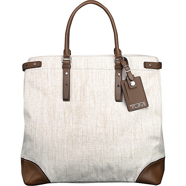 TUMI Alpha Linen Leather Travel Duffle Carry on Bag Tote Weekender Suitcase