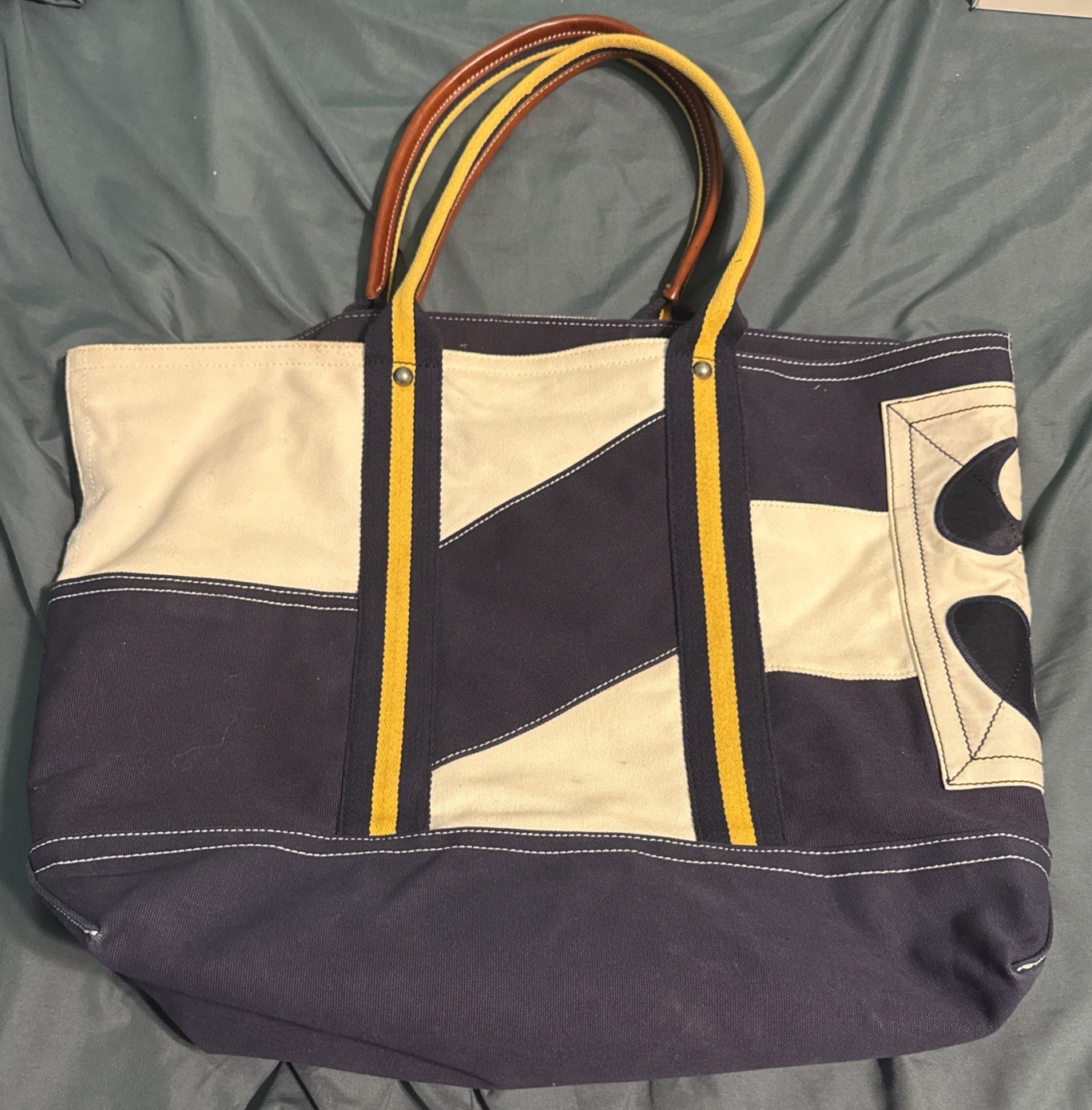 Vtg Rugby RALPH LAUREN RRL Large CANVAS Nautical #3 TOTE BAG EUC Rare Read