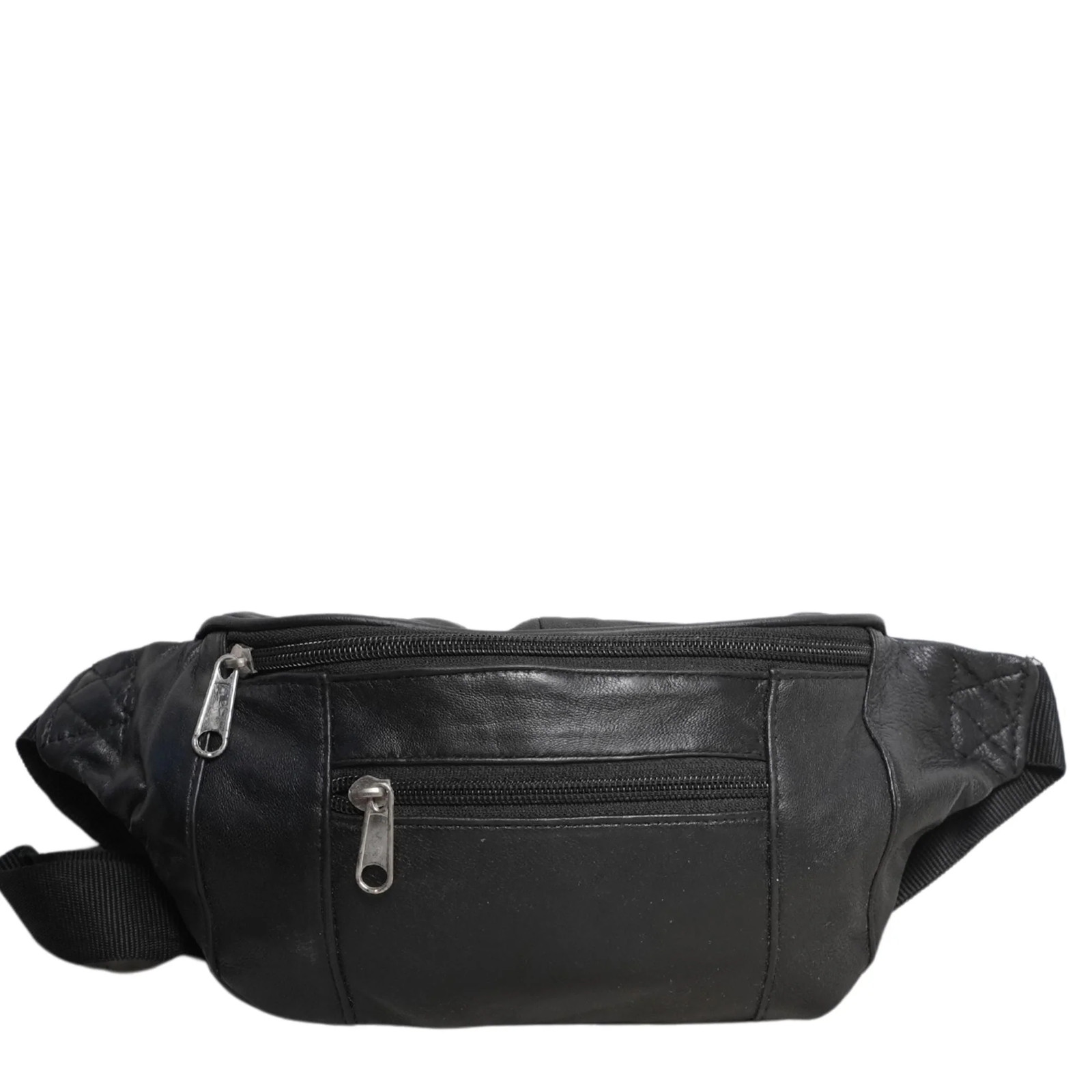 Black Genuine Leather Men’s Waist Bum Bag BB78