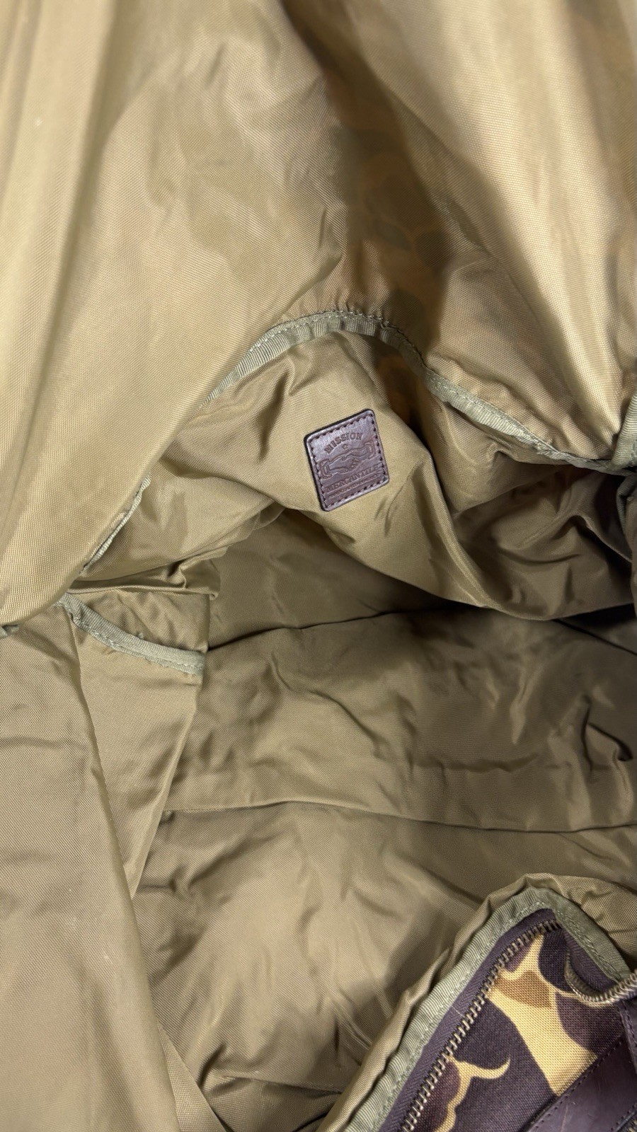 NWT Mission Mercantile Campaign Waxed Canvas Medium Camouflage Field Duffle Bag