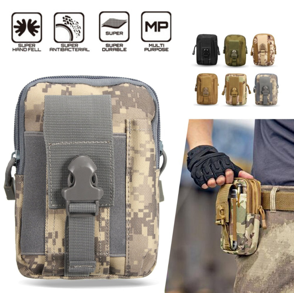 Universal Tactical Molle Cell Phone Holster Pouch Waist Pack Belt Bag Camo Case