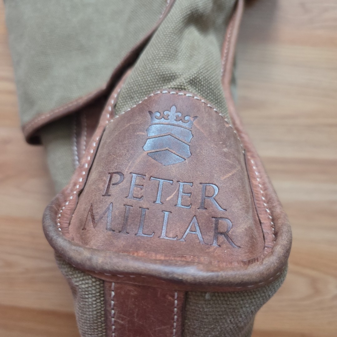Peter Millar Canvas Leather Trim Men’s Messenger Bag Crossbody
