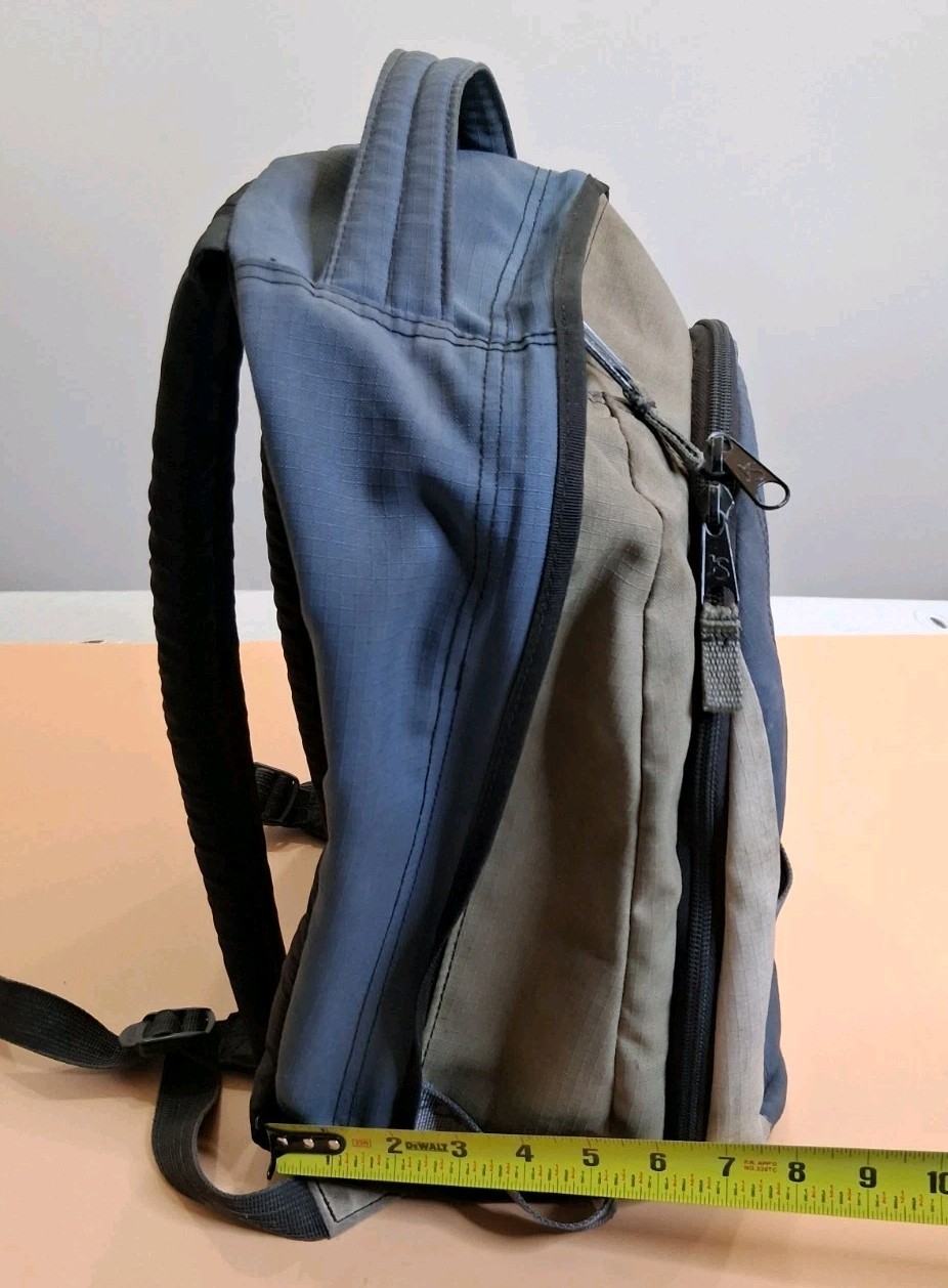 🤩 Vintage JANSPORT Blue Brown Bl. Multi Compartment Backpack Unisex School Bag