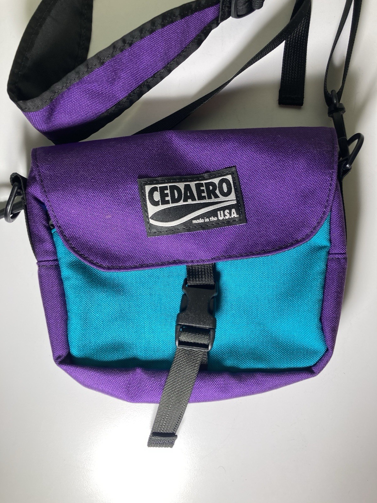 Cedaero The Search Pack Crossbody Bag Purple Teal Cordura Made in USA