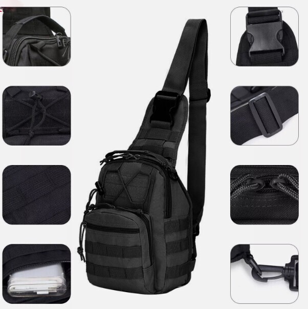 Tactical Backpack Mens Sling Shoulder Bag Molle Travel Outdoor Hiking Chest Pack