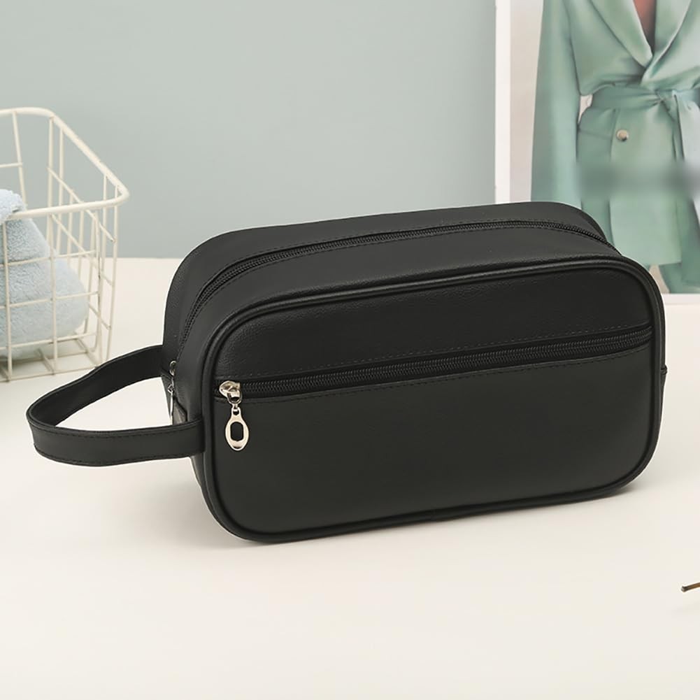 UUYYEO Mens Small Toiletry Bag Travel 26 x 15 x 10 cm (L x W x H), Black