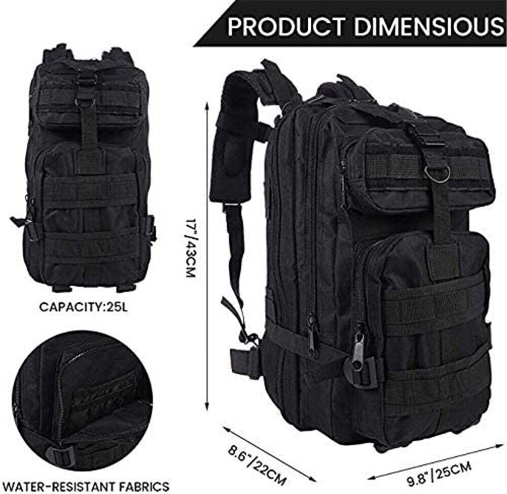 45L Military Tactical Backpack Large Army Men 3 Day Assault Pack Molle Rucksack